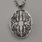 Colgante guardapelo ovalado de plata de ley vintage británica con cadena de plata de ley, 38g en total, CHC