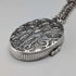 Colgante guardapelo ovalado de plata de ley vintage británica con cadena de plata de ley, 38g en total, CHC