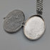 Colgante guardapelo ovalado de plata de ley vintage británica con cadena de plata de ley, 38g en total, CHC