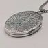 Colgante relicario ovalado de plata de ley vintage británica con cadena de plata de ley, 19 g en total DJ