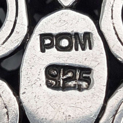 ヴィンテージ 純銀透かしペンダント& 極太純銀アズキチェーンネックレス 計28g POM