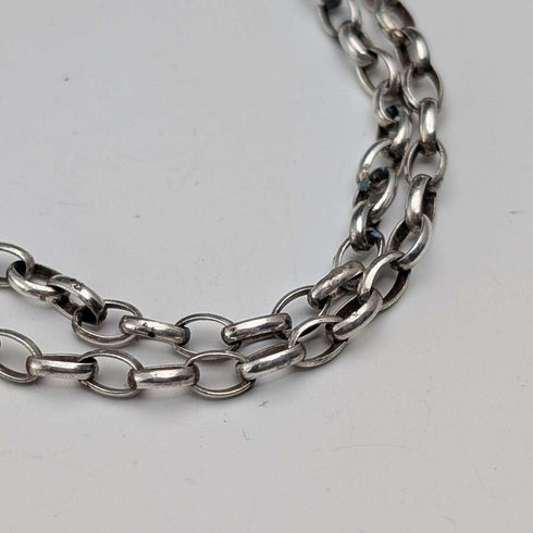Colgante de búho de plata de ley vintage y collar de cadena de eslabones de plata de ley, 28 g en total, NAJO