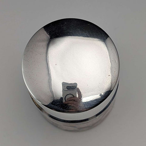 1893 British Antique Silver Lid Imari Pattern Ceramic Bottle Jar by Saunders & Shepherd