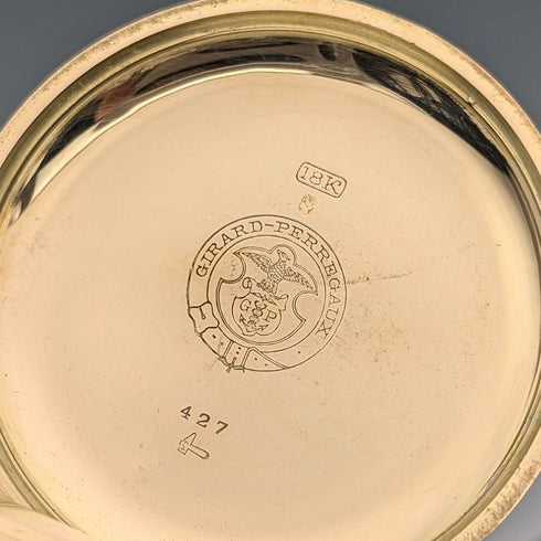 约1930年 芝柏(Girard-Perregaux)怀表 18K金猎表壳 运转良好 附皮盒