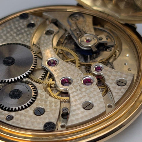 约1930年 芝柏(Girard-Perregaux)怀表 18K金猎表壳 运转良好 附皮盒