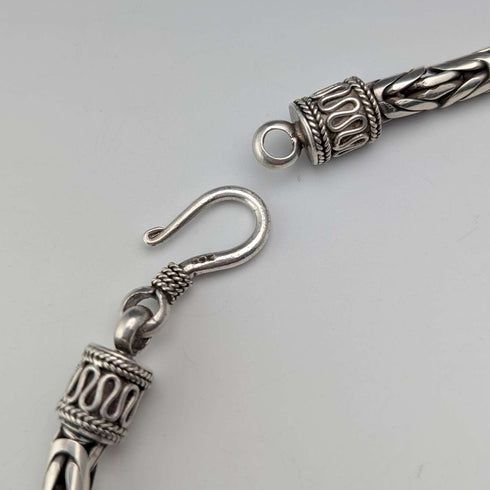 Vintage Sterling Silver Byzantine Chain Necklace, 46cm, 98g