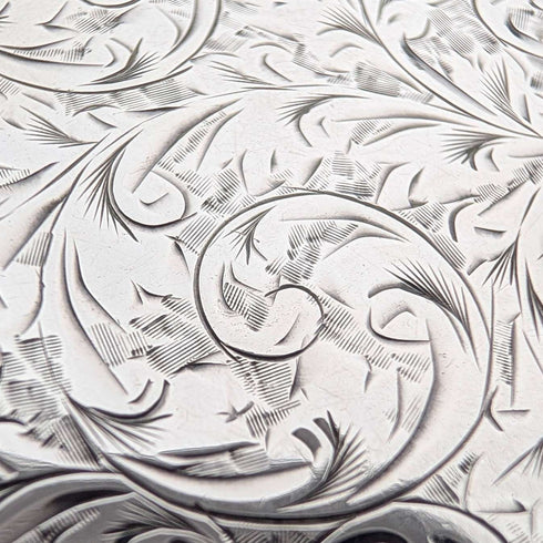 Estuche para cigarrillos de plata esterlina, antigüedad británica de 1902, 75 g, I.J. Evens&Co