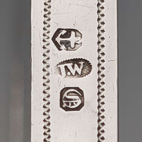 1839年 英国古董 扭索纹纯银名片盒 83g Joseph Willmore制