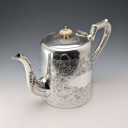 Circa 1905 British Antique Silver Plated Teapot by John Henry Potter
