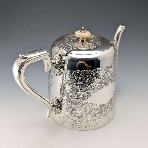 Circa 1905 British Antique Silver Plated Teapot by John Henry Potter