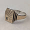Anillo sello vintage de plata de ley y chapado en oro de 9 quilates (talla 22)