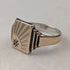 Anillo sello vintage de plata de ley y chapado en oro de 9 quilates (talla 22)