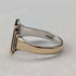 Anillo sello vintage de plata de ley y chapado en oro de 9 quilates (talla 22)