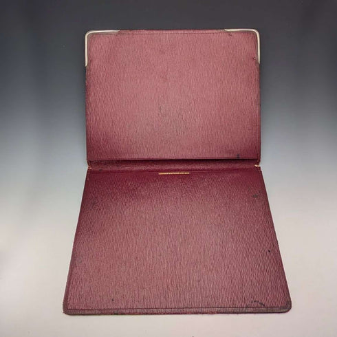 Archivo de documentos antiguo, cuero burdeos, Inglaterra, 1904, Arthur William Clare
