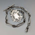 Cadena Albert de plata de ley, eslabones de fantasía, antigüedad británica de alrededor de 1894, 44 g, con medalla-fob de plata de ley