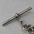 Cadena Albert de plata de ley, eslabones de fantasía, antigüedad británica de alrededor de 1894, 44 g, con medalla-fob de plata de ley