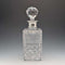 1983年 英国复古切割玻璃方形醒酒器 纯银装饰 Garrard&Co