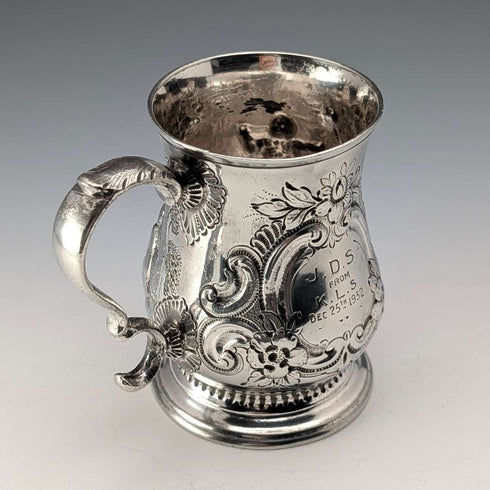 Mid-19th Century British Antique Silver Plate Mug