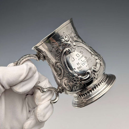 Mid-19th Century British Antique Silver Plate Mug