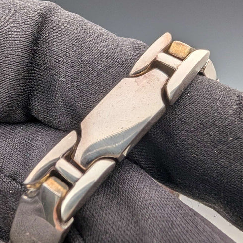 英国ヴィンテージ 純銀製 パネルリンク ブレスレット 32g WSG