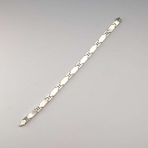 英国ヴィンテージ 純銀製 パネルリンク ブレスレット 32g WSG