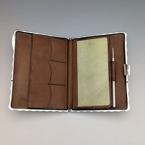 1903년 영국 앤틱 순은제 양면형 카드 케이스 111g Horace Woodward