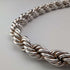Collar de cadena trenzada extragruesa de plata esterlina vintage británica, 42 cm, 37,9 g, DN