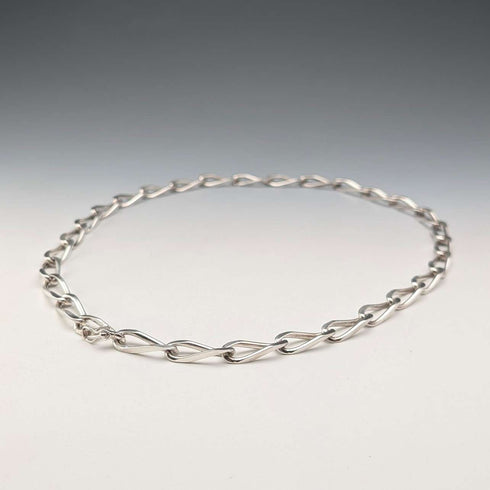 Collar de cadena larga tipo cubana, de plata de ley vintage británica, 60 cm, 63 g, VJ