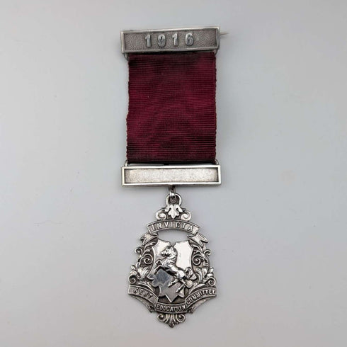1915年 英国古董纯银全勤奖奖章 Vaughton&Son出品