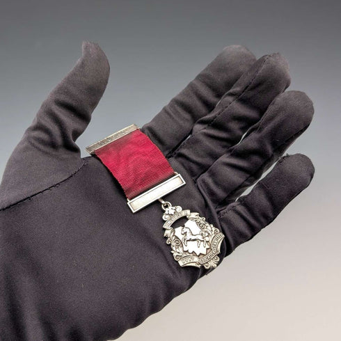 1915年 英国古董纯银全勤奖奖章 Vaughton&Son出品