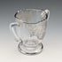 Azucarero y jarra para crema con baño de plata vintage de EE. UU., Silver City Glass Co.