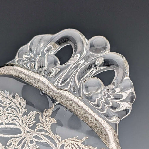 米国ヴィンテージ シルバーオーバーレイ スモールディッシュ 直径18cm Silver City Glass Co