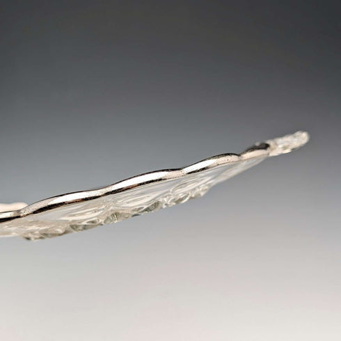 米国ヴィンテージ シルバーオーバーレイ スモールディッシュ 直径18cm Silver City Glass Co