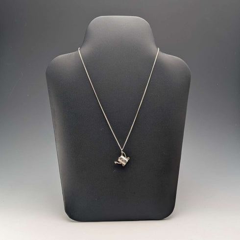 Colgante vintage con forma de regadera de plata de ley, incluye collar de plata de ley, 7.2 g en total