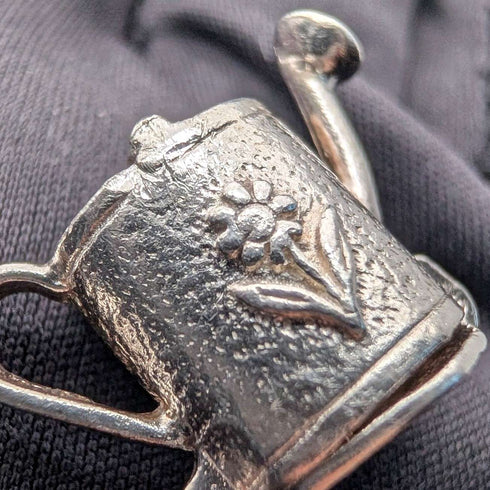 Colgante vintage con forma de regadera de plata de ley, incluye collar de plata de ley, 7.2 g en total