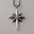 Colgante vintage de plata de ley en forma de estrella con cadena de plata de ley, 8 g en total