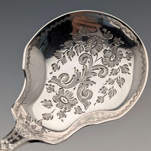 1893 Antique British Sterling Silver Tea Caddy Spoon 11.4g George Maudsley Jackson