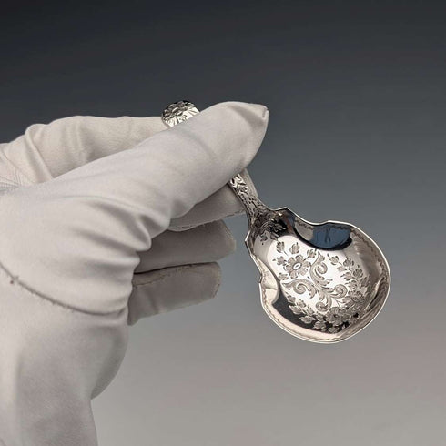 1893 Antique British Sterling Silver Tea Caddy Spoon 11.4g George Maudsley Jackson