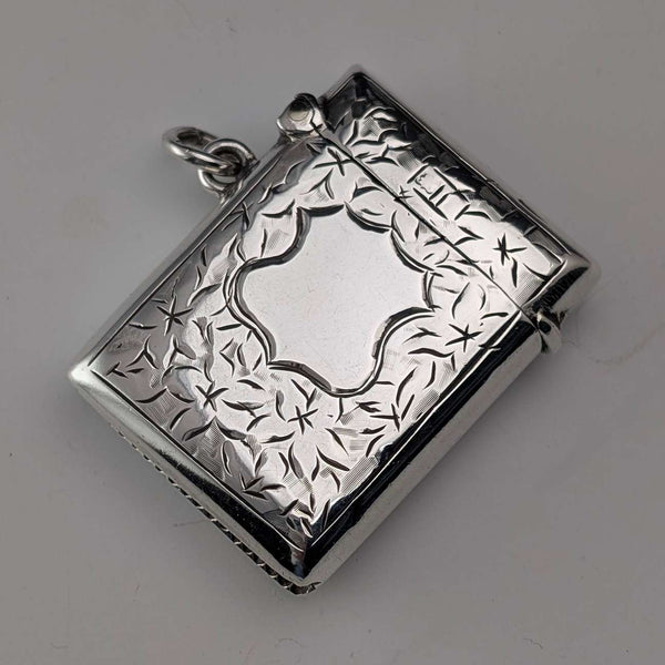 Vesta case de plata de ley antigua inglesa de 1907, 15 g, caja para cerillas, Smith & Bartlam