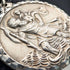 1888年 英國古董 純銀製阿爾伯特鍊 Fancy Link 42g 聖克里斯多福純銀獎章吊飾