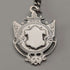 Cadena Albert doble de plata de ley antigua británica de 1919, 59 g, con medalla-fob de plata de ley