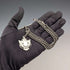 Cadena Albert doble de plata de ley antigua británica de 1919, 59 g, con medalla-fob de plata de ley