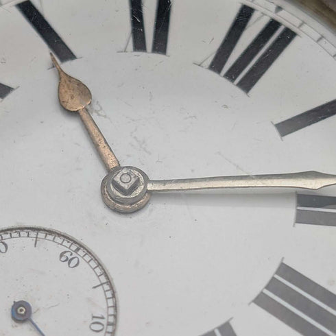 1888年 英国古董纯银表壳 钥匙上链大型怀表 直径56mm 运行良好