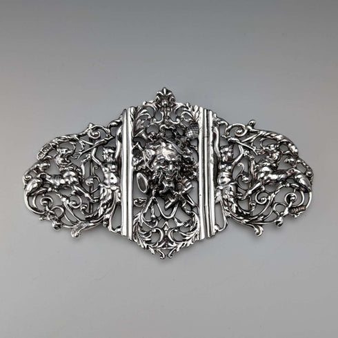 Hebilla de cinturón de enfermera de plata esterlina antigua británica de 1898, 118 g, Charles Edwards