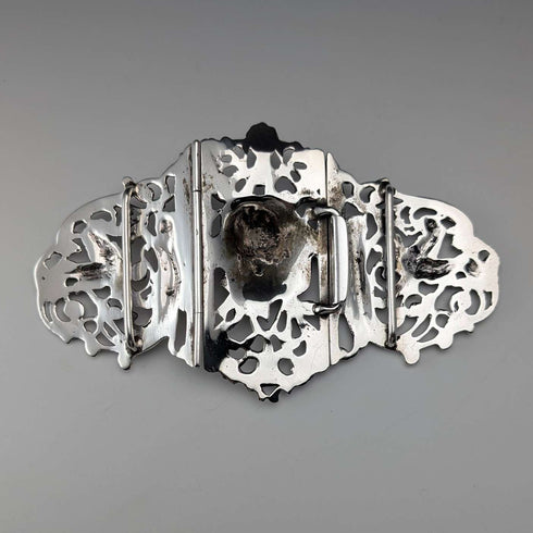 Hebilla de cinturón de enfermera de plata esterlina antigua británica de 1898, 118 g, Charles Edwards