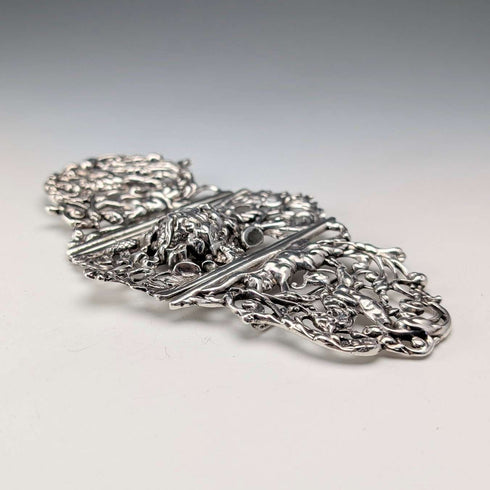 Hebilla de cinturón de enfermera de plata esterlina antigua británica de 1898, 118 g, Charles Edwards
