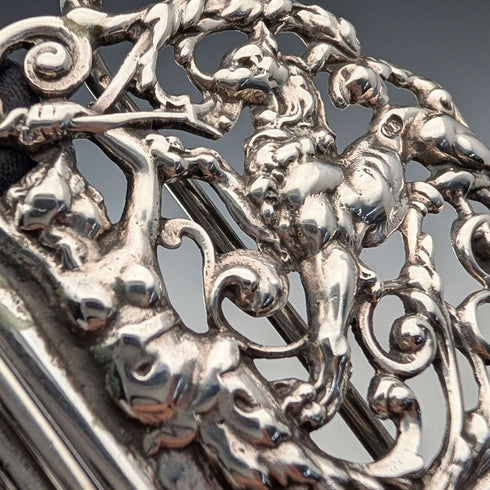 Hebilla de cinturón de enfermera de plata esterlina antigua británica de 1898, 118 g, Charles Edwards