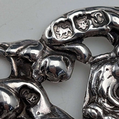 Hebilla de cinturón de enfermera de plata esterlina antigua británica de 1898, 118 g, Charles Edwards