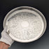 Bandeja de galería redonda pequeña de plata vintage, diámetro 30 cm, Primrose E.P. Brass