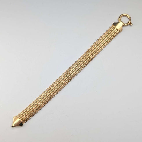 Pulsera de malla vintage de plata esterlina con baño de oro, 20 g